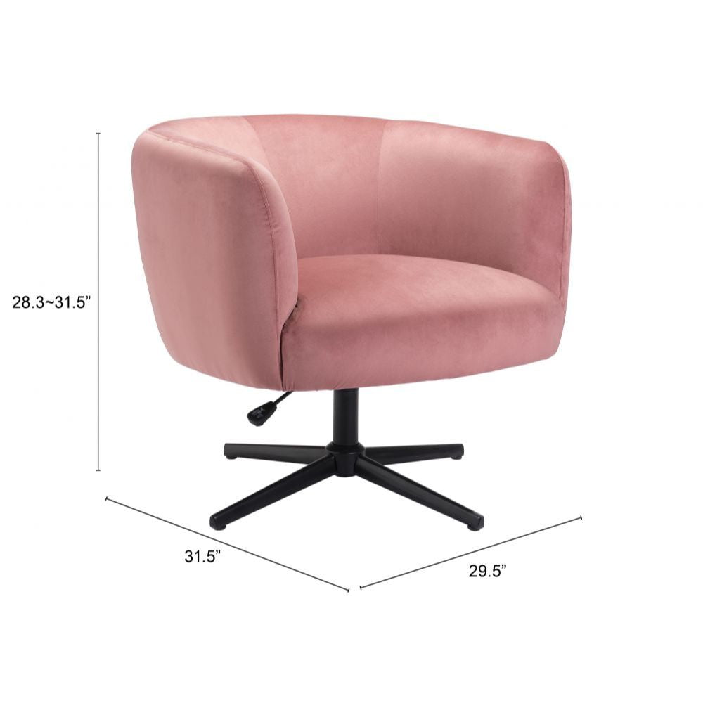 CHAIR ZUO ELIA 101849 | Accent Chair | Pink Black | 100%Polyester | Fabric Velvet | Inside | Bar Restaurant Cafetería Food Court Bar Breakfast Kitchen Bistro Office Space
