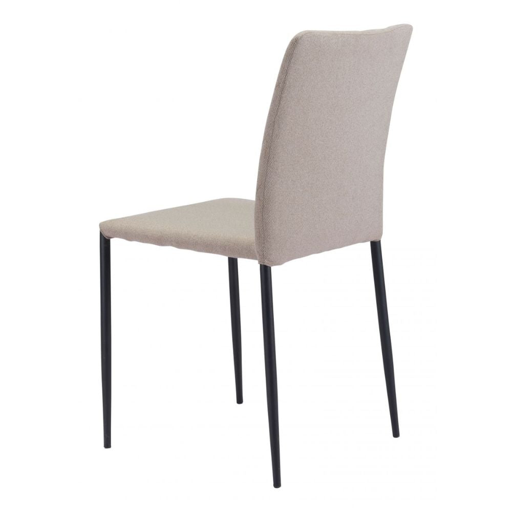 CHAIR ZUO HARVE 101900 | Dining Chair | Beige Black | 100% Polyester | Fabric | Powder Coated Steel | Inside | Use Interior Department Room Department Accommodation Studio Decoration Interiors Home Habitacion Dinner Room