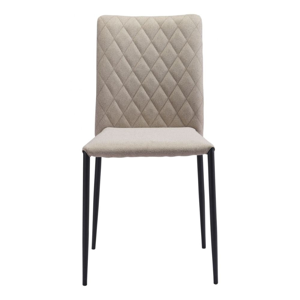 CHAIR ZUO HARVE 101900 | Dining Chair | Beige Black | 100% Polyester | Fabric | Powder Coated Steel | Inside | Use Interior Department Room Department Accommodation Studio Decoration Interiors Home Habitacion Dinner Room