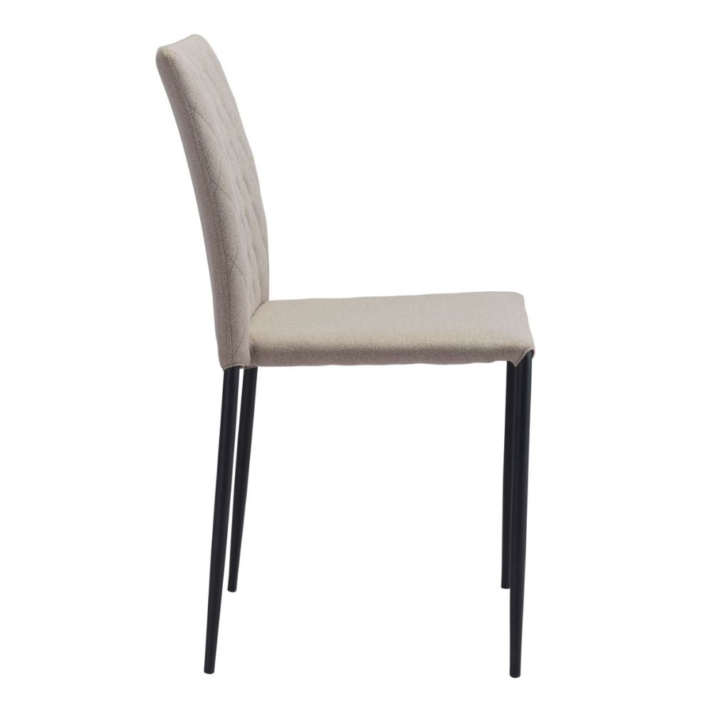 CHAIR ZUO HARVE 101900 | Dining Chair | Beige Black | 100% Polyester | Fabric | Powder Coated Steel | Inside | Use Interior Department Room Department Accommodation Studio Decoration Interiors Home Habitacion Dinner Room