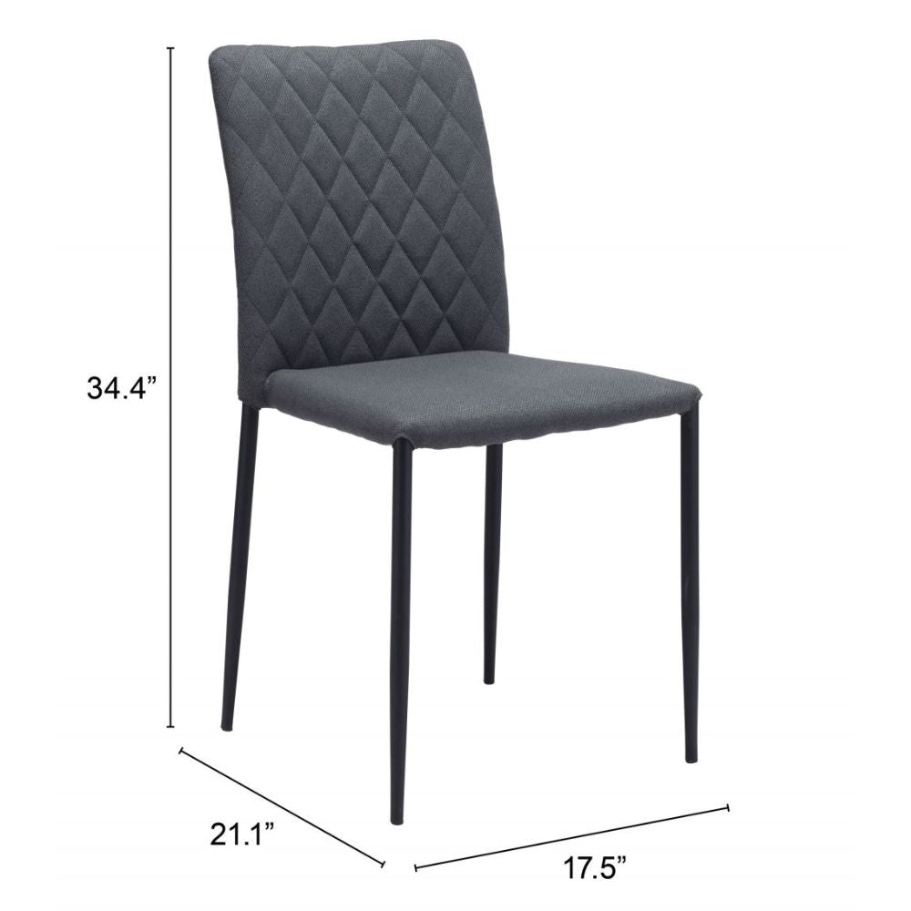 CHAIR ZUO HARVE 101901 | Dining Chair | Gray Black | 100% Polyurethane | Faux Leather | Powder Coated Steel | Inside | Use Interior Department Room Department Accommodation Studio Decoration Interiors Home Habitacion Dinner Room