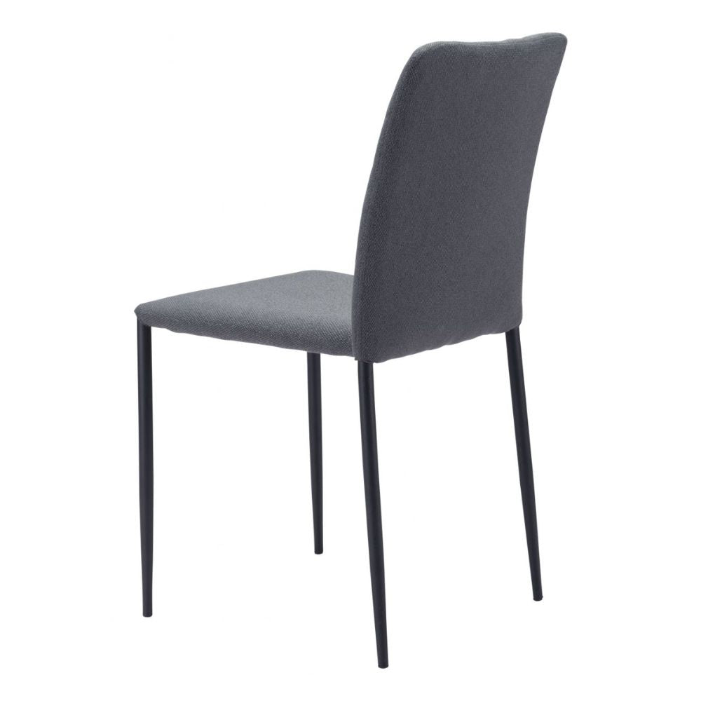 CHAIR ZUO HARVE 101901 | Dining Chair | Gray Black | 100% Polyurethane | Faux Leather | Powder Coated Steel | Inside | Use Interior Department Room Department Accommodation Studio Decoration Interiors Home Habitacion Dinner Room