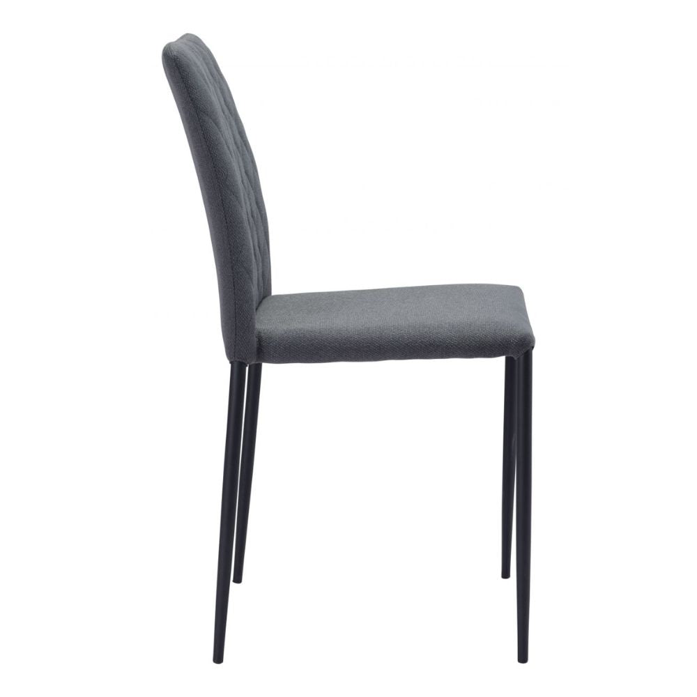 CHAIR ZUO HARVE 101901 | Dining Chair | Gray Black | 100% Polyurethane | Faux Leather | Powder Coated Steel | Inside | Use Interior Department Room Department Accommodation Studio Decoration Interiors Home Habitacion Dinner Room