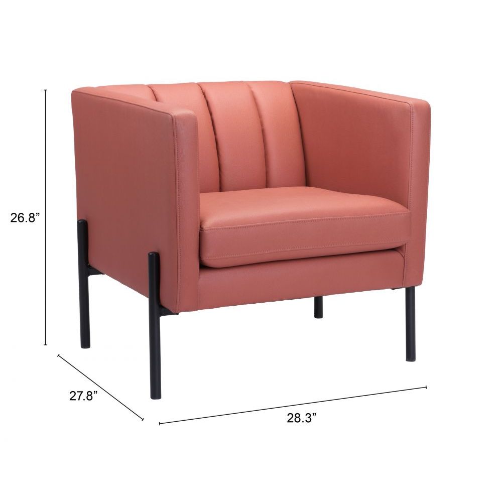 CHAIR ZUO JULIAN 101855 | Accent Chair | Brown Black | 100% Polyurethane | Faux Leather | Interior | Armchair Sofa Recliner Armchair Divan Upholstered Seat Living Room Home Home Waiting Room Office Living Room