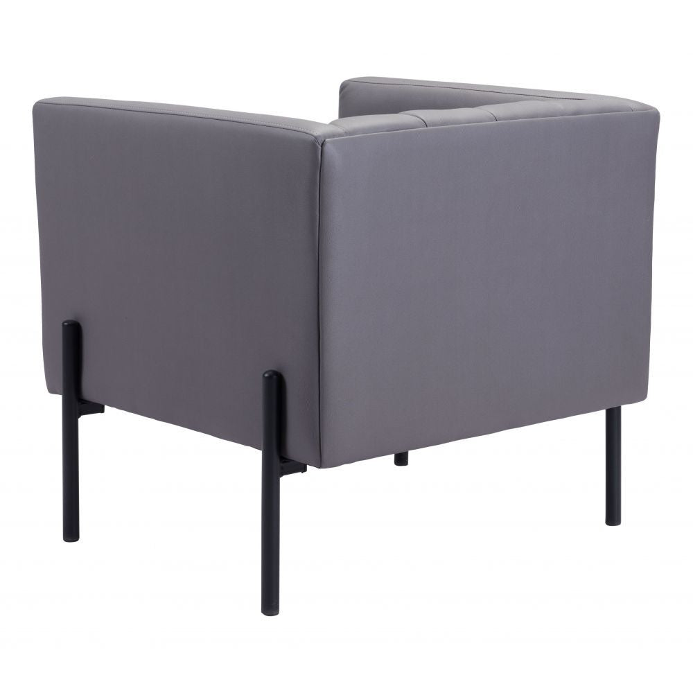 CHAIR ZUO JULIAN 101856 | Accent Chair | Gray Black | 100% Polyurethane | Faux Leather | Interior | Armchair Sofa Recliner Armchair Divan Upholstered Seat Living Room Home Home Waiting Room Office Living Room