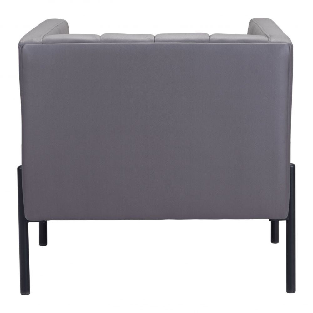 CHAIR ZUO JULIAN 101856 | Accent Chair | Gray Black | 100% Polyurethane | Faux Leather | Interior | Armchair Sofa Recliner Armchair Divan Upholstered Seat Living Room Home Home Waiting Room Office Living Room