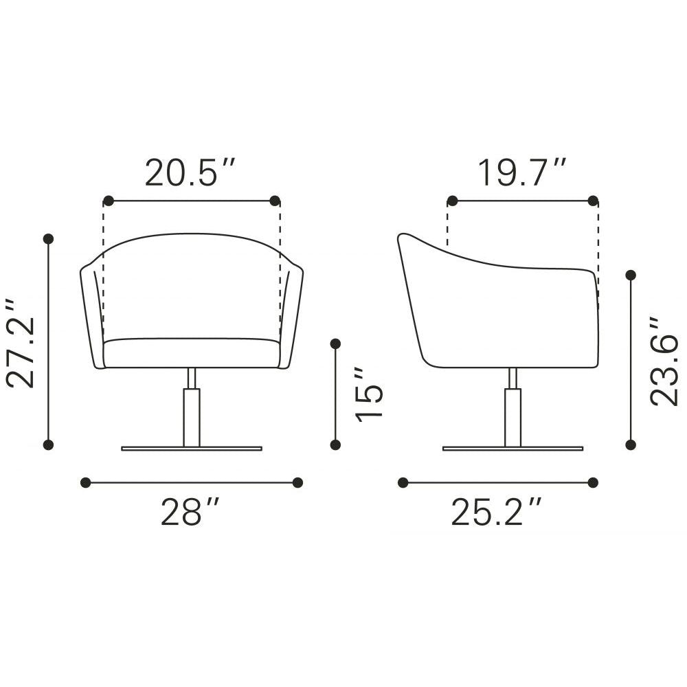 CHAIR ZUO JUSTIN 102047 | Bedroom Living Room Chair | Brown Gold | Faux Leather | Inside | Armchair Sofa Recliner Armchair Divan Upholstered Seat Living Room Home Home Waiting Room Office Living Room