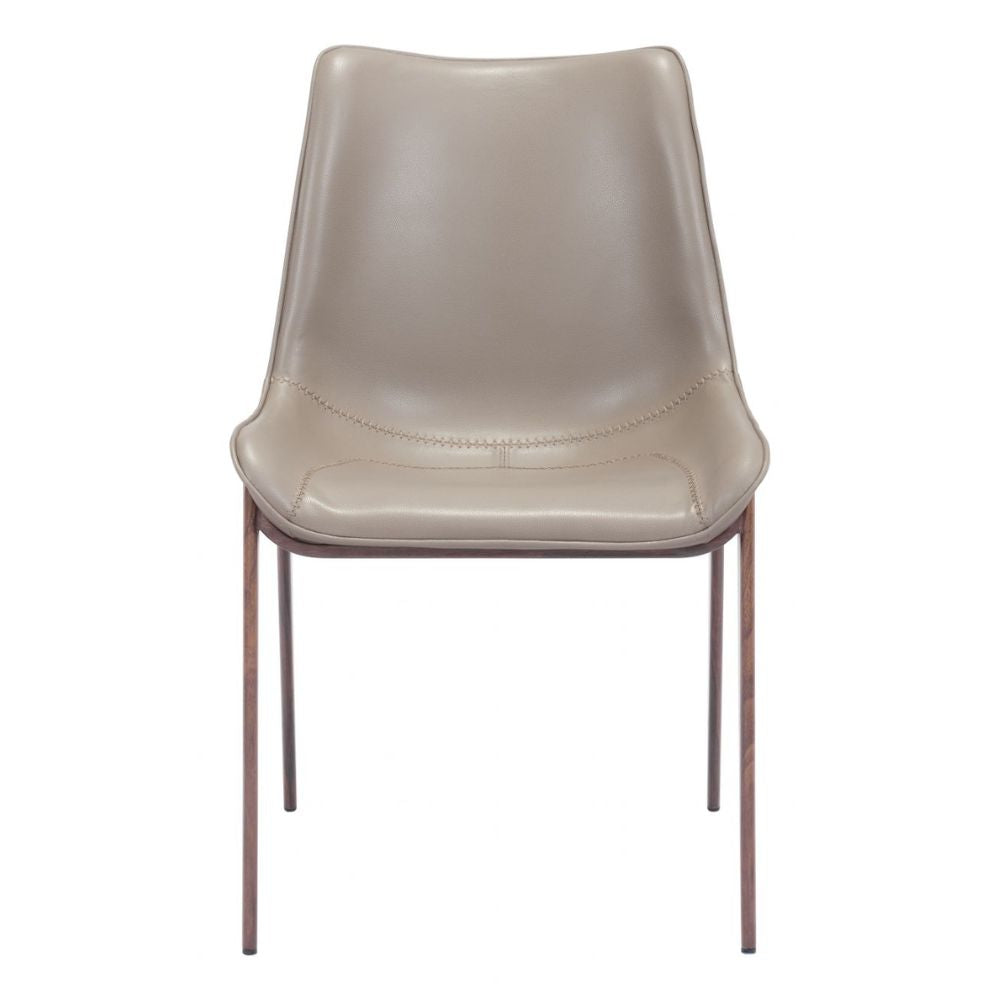 CHAIR ZUO MAGNUS 101272 | Dining Chair | Brown & Walnut | 100% Polyurethane | Faux Leather | Inside | Use Interior Department Room Department Accommodation Studio Decoration Interiors Home Habitacion Dinner Room