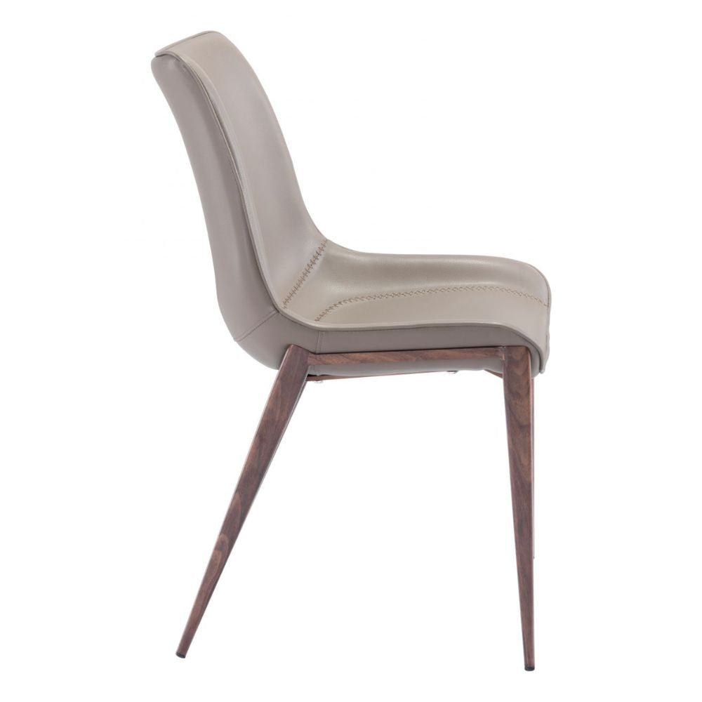 CHAIR ZUO MAGNUS 101272 | Dining Chair | Brown & Walnut | 100% Polyurethane | Faux Leather | Inside | Use Interior Department Room Department Accommodation Studio Decoration Interiors Home Habitacion Dinner Room