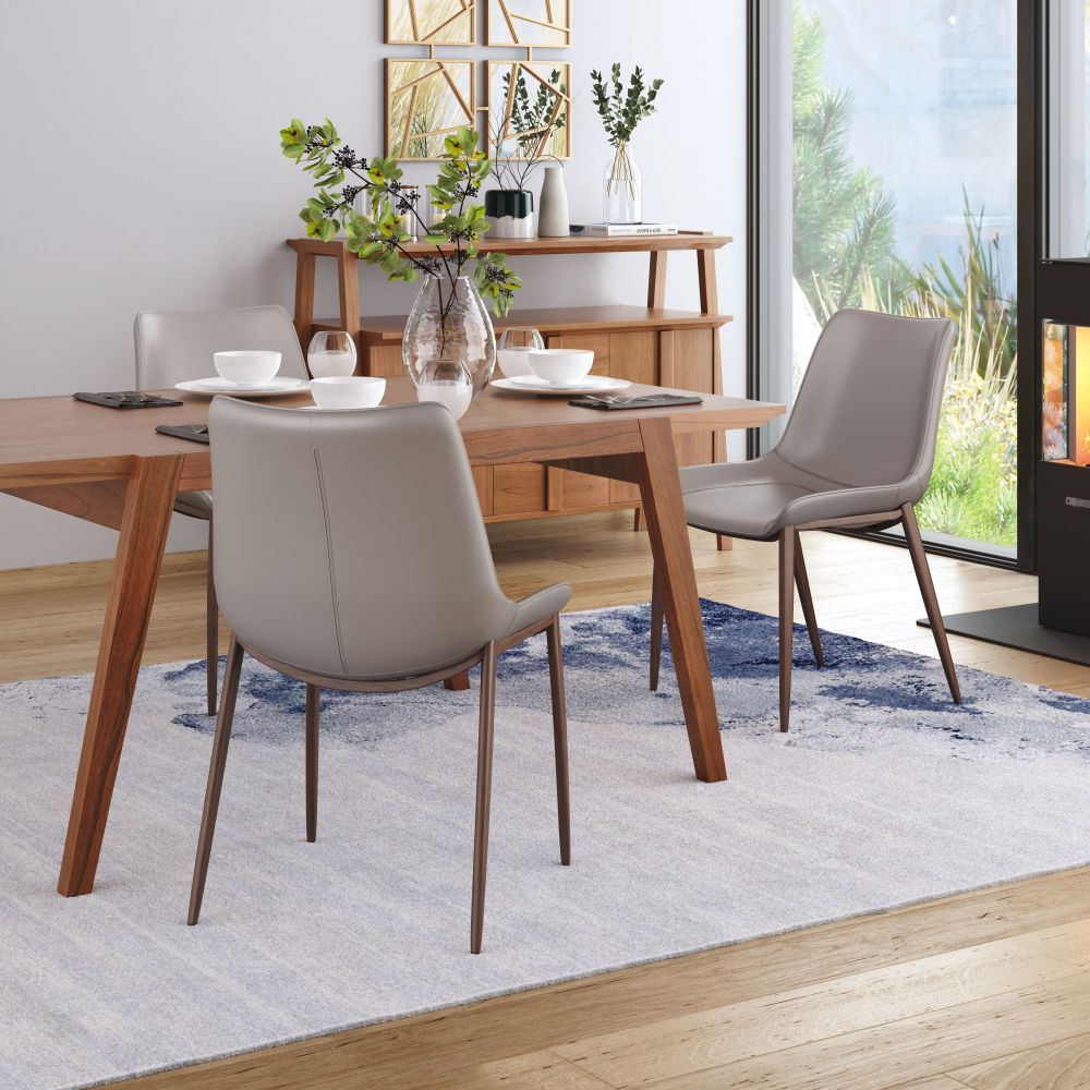 CHAIR ZUO MAGNUS 101272 | Dining Chair | Brown & Walnut | 100% Polyurethane | Faux Leather | Inside | Use Interior Department Room Department Accommodation Studio Decoration Interiors Home Habitacion Dinner Room Set