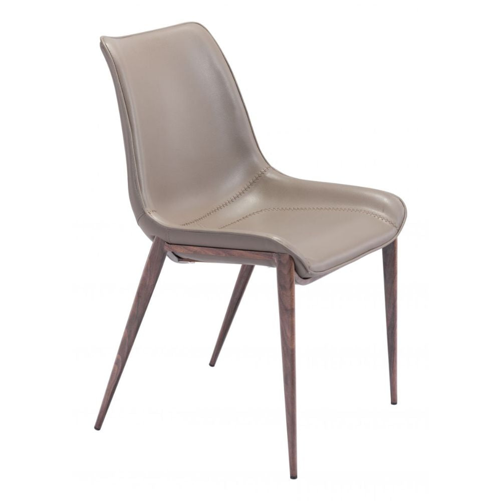 CHAIR ZUO MAGNUS 101272 | Dining Chair | Brown & Walnut | 100% Polyurethane | Faux Leather | Inside | Use Interior Department Room Department Accommodation Studio Decoration Interiors Home Habitacion Dinner Room