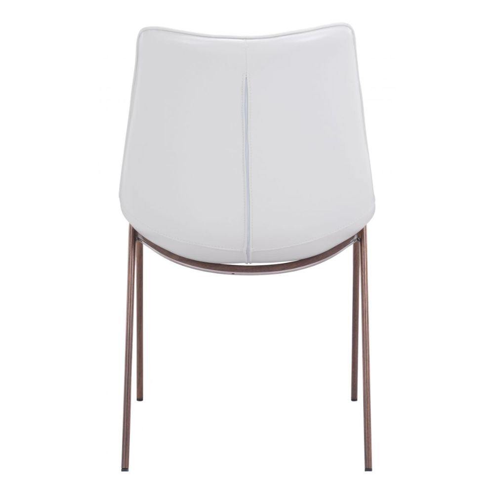 CHAIR ZUO MAGNUS 101273 | Dining Chair | Walnut | White | 100% Polyurethane | Faux Leather | Inside | Use Interior Department Room Department Accommodation Studio Decoration Interiors Home Habitacion Dinner Room