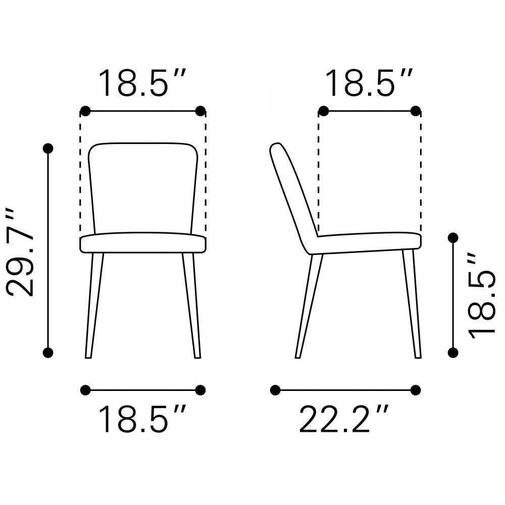 CHAIR ZUO MANCHESTER 101710 | Dining Chair | Gray Black Gold | 100% Polyester | Fabric Velvet | Inside | Use Interior Department Room Department Accommodation Studio Decoration Interiors Home Habitacion Dinner Room