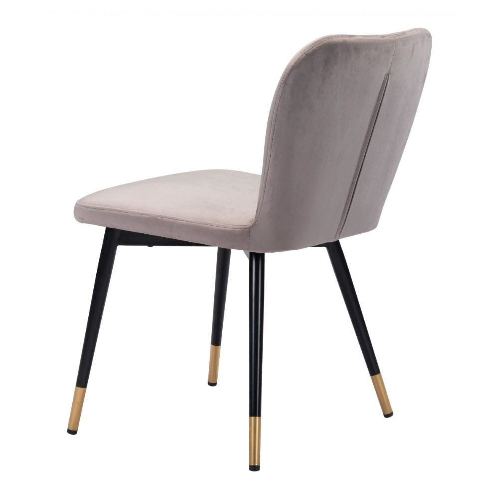 CHAIR ZUO MANCHESTER 101710 | Dining Chair | Gray Black Gold | 100% Polyester | Fabric Velvet | Inside | Use Interior Department Room Department Accommodation Studio Decoration Interiors Home Habitacion Dinner Room