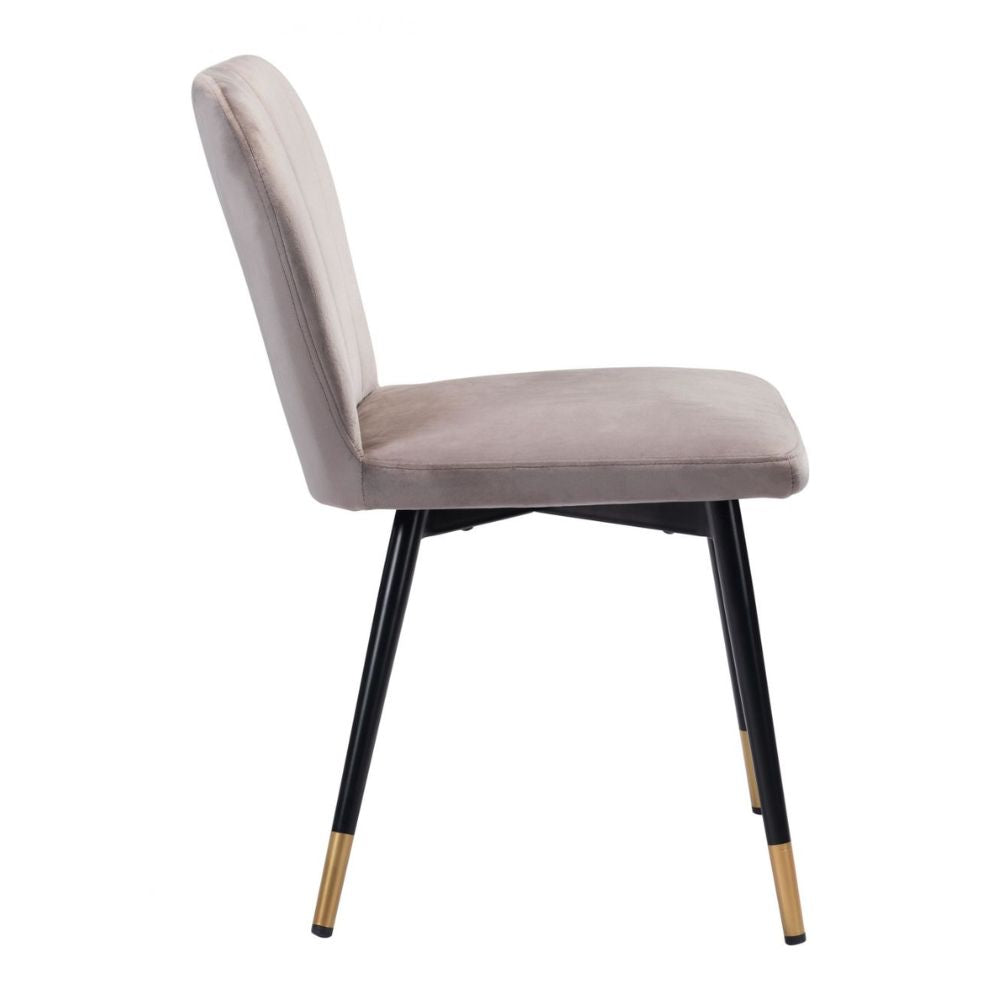 CHAIR ZUO MANCHESTER 101710 | Dining Chair | Gray Black Gold | 100% Polyester | Fabric Velvet | Inside | Use Interior Department Room Department Accommodation Studio Decoration Interiors Home Habitacion Dinner Room