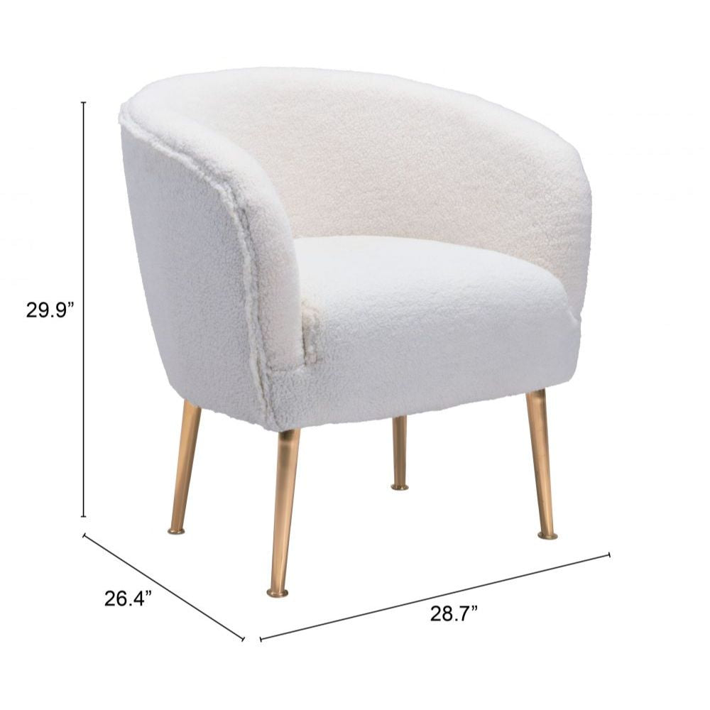 CHAIR ZUO SHERPA 101868 | Living Room Accent Chair | Beige White Gold | Fabric | Inside | Armchair Sofa Recliner Armchair Divan Upholstered Seat Living Room Home Home Waiting Room Office Living Room