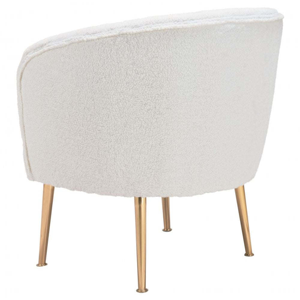 CHAIR ZUO SHERPA 101868 | Living Room Accent Chair | Beige White Gold | Fabric | Inside