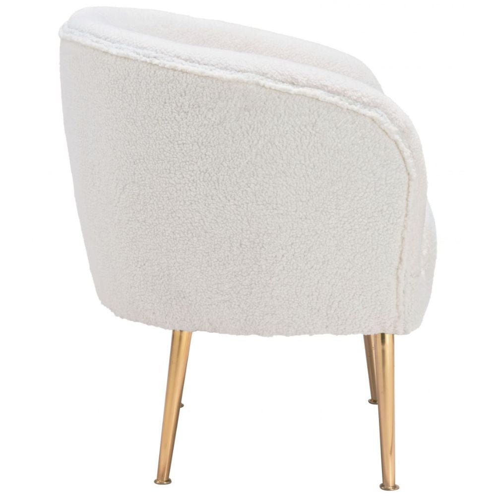 CHAIR ZUO SHERPA 101868 | Living Room Accent Chair | Beige White Gold | Fabric | Inside | Armchair Sofa Recliner Armchair Divan Upholstered Seat Living Room Home Home Waiting Room Office Living Room
