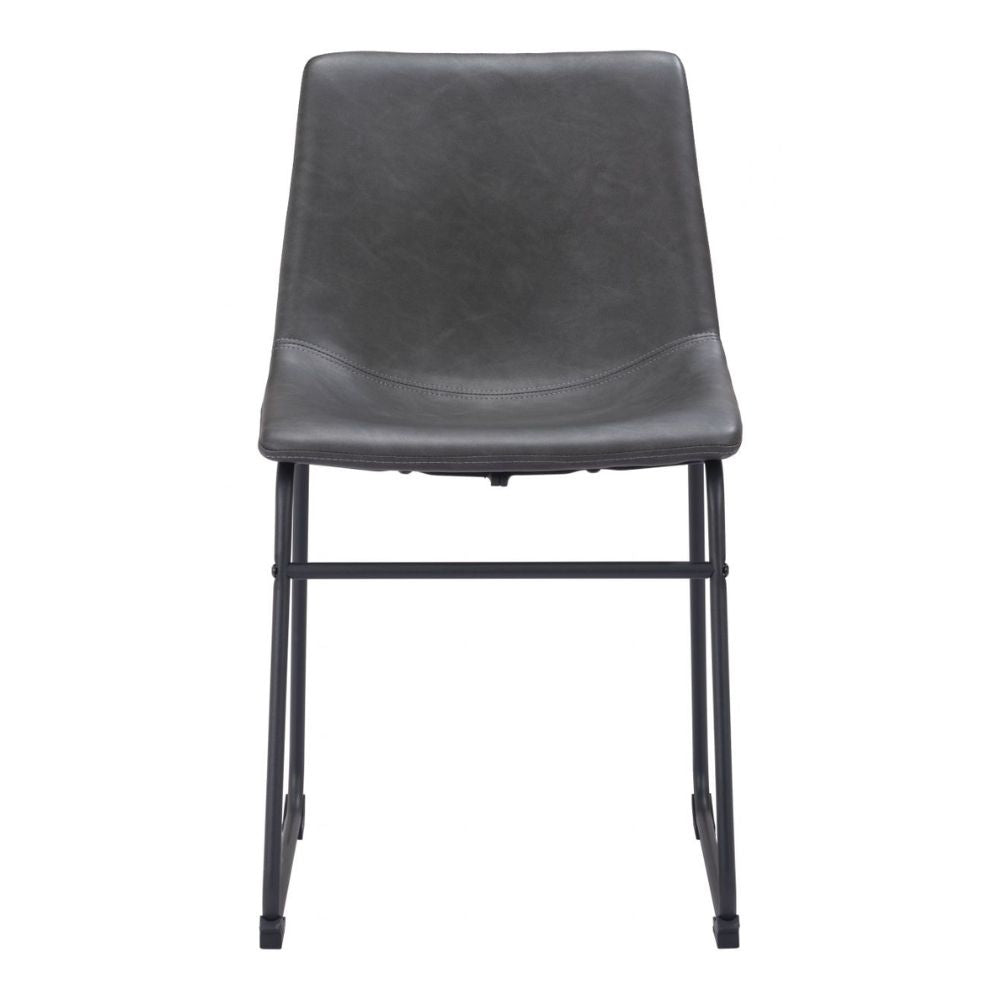 CHAIR ZUO SMART 101995 | Dining Chair | Black Gray | 100% Polyurethane | Faux Leather | Inside | Use Interior Department Room Department Accommodation Studio Decoration Interiors Home Dinner Room