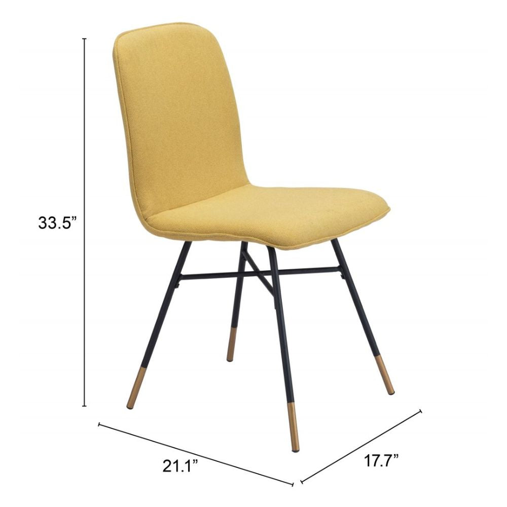 CHAIR ZUO VAR 101891 | Dining Chair | Gray Yellow Gold | 100%Polyester | Fabric | Inside | Bar Restaurant Cafetería Food Court Bar Breakfast Kitchen Bistro Office Space
