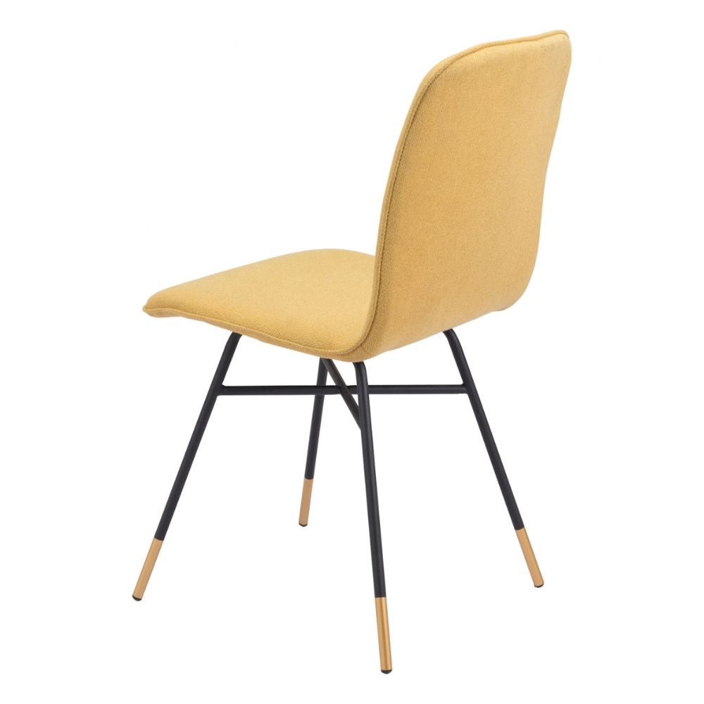 CHAIR ZUO VAR 101891 | Dining Chair | Gray Yellow Gold | 100%Polyester | Fabric | Inside | Bar Restaurant Cafetería Food Court Bar Breakfast Kitchen Bistro Office Space