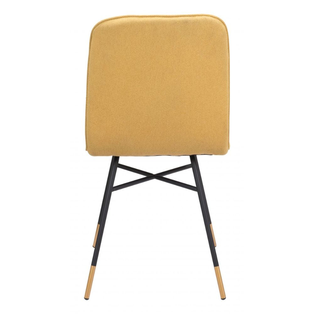 CHAIR ZUO VAR 101891 | Dining Chair | Gray Yellow Gold | 100%Polyester | Fabric | Inside | Bar Restaurant Cafetería Food Court Bar Breakfast Kitchen Bistro Office Space