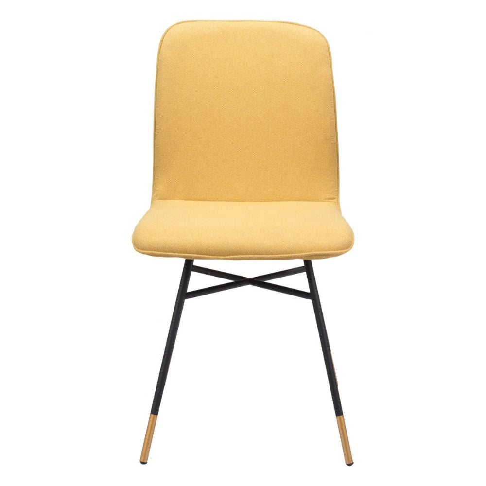 CHAIR ZUO VAR 101891 | Dining Chair | Gray Yellow Gold | 100%Polyester | Fabric | Inside | Bar Restaurant Cafetería Food Court Bar Breakfast Kitchen Bistro Office Space