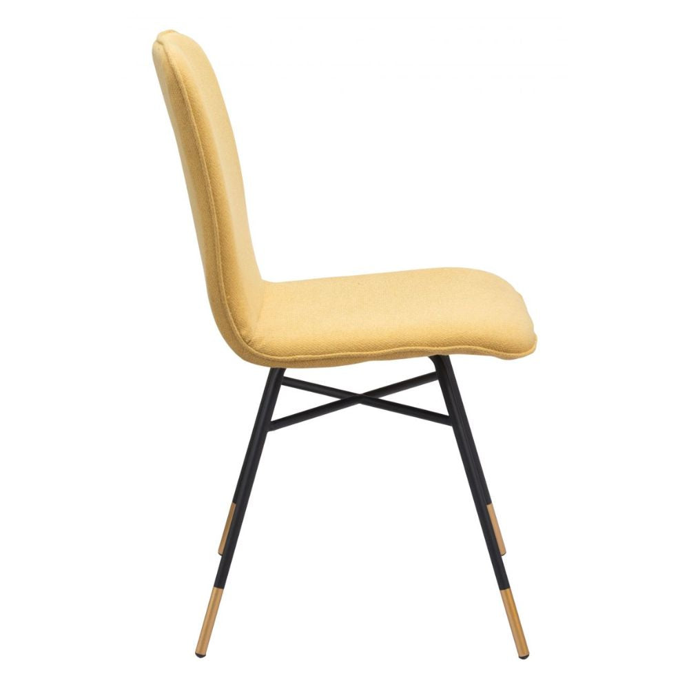 CHAIR ZUO VAR 101891 | Dining Chair | Gray Yellow Gold | 100%Polyester | Fabric | Inside | Bar Restaurant Cafetería Food Court Bar Breakfast Kitchen Bistro Office Space Set