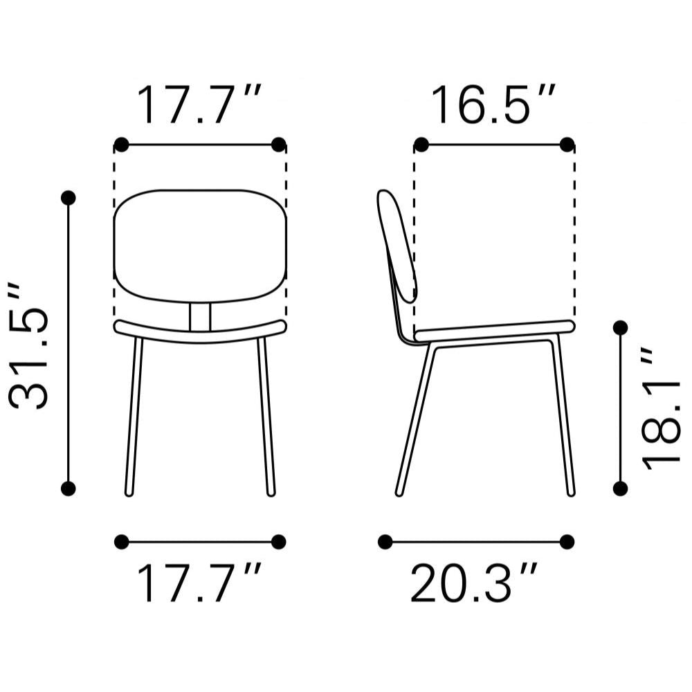 CHAIR ZUO WORCESTER 101717 | Dining Chair | Beige Brown | 100% Polyester | Fabric Faux Leather | Inside | Use Interior Department Room Department Accommodation Studio Decoration Interiors Home Habitacion Dinner Room