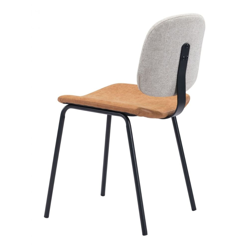 CHAIR ZUO WORCESTER 101717 | Dining Chair | Beige Brown | 100% Polyester | Fabric Faux Leather | Inside | Use Interior Department Room Department Accommodation Studio Decoration Interiors Home Habitacion Dinner Room