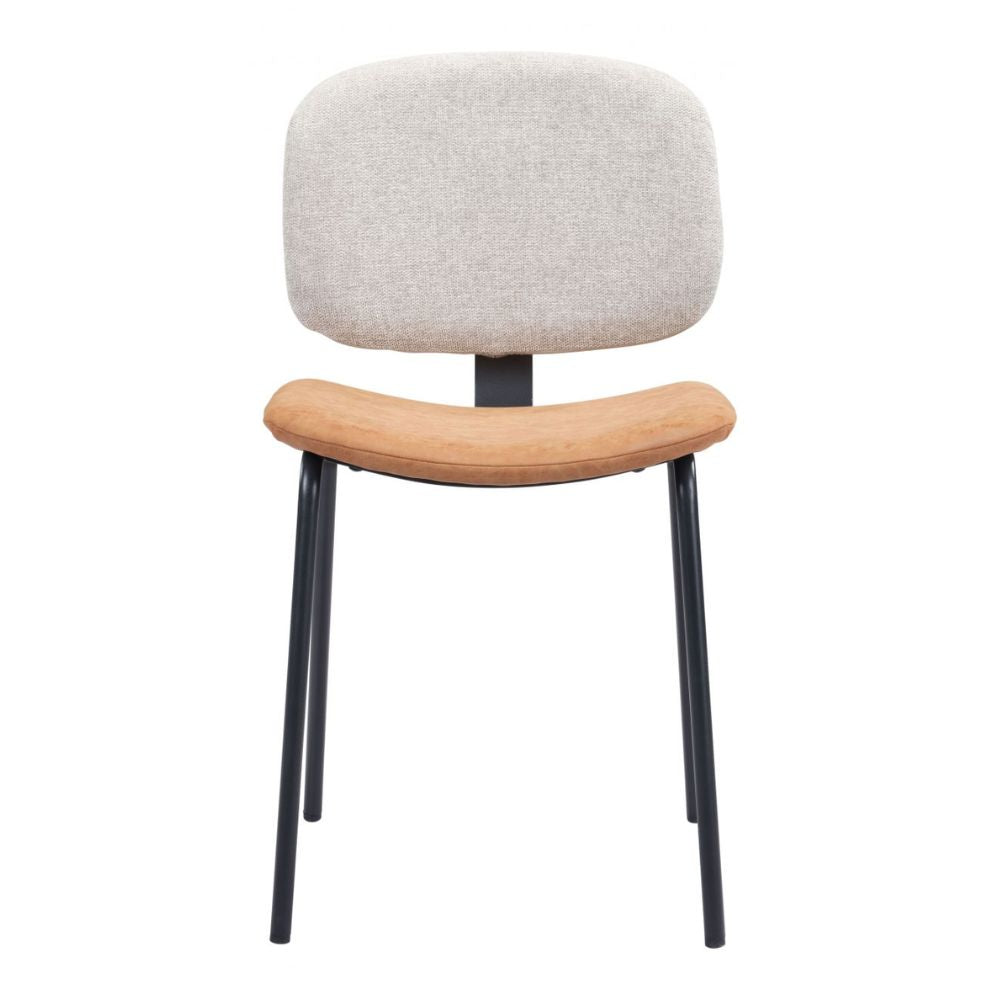 CHAIR ZUO WORCESTER 101717 | Dining Chair | Beige Brown | 100% Polyester | Fabric Faux Leather | Inside | Use Interior Department Room Department Accommodation Studio Decoration Interiors Home Habitacion Dinner Room