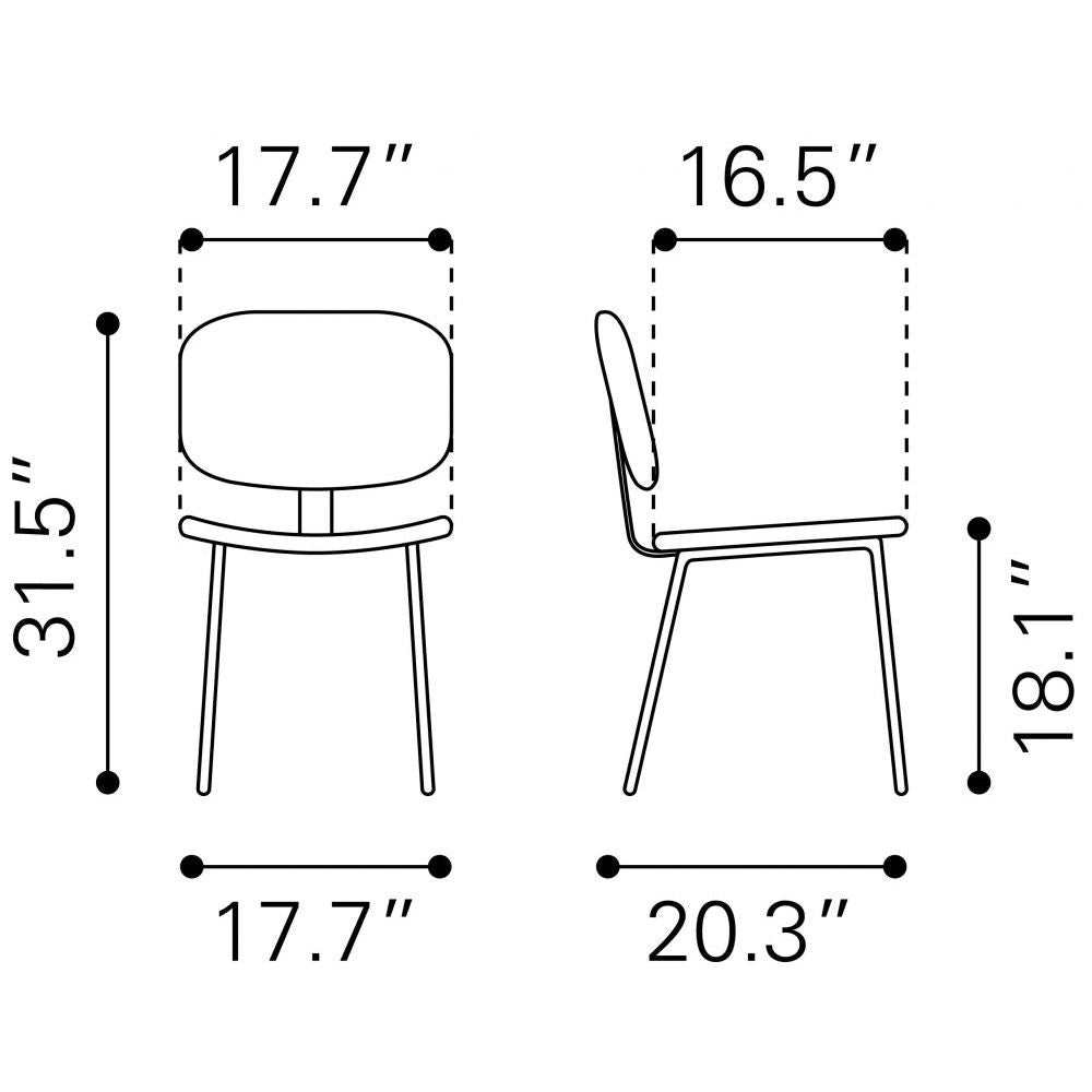 CHAIR ZUO WORCESTER 101718 | Dining Chair | Black Gray | 100% Polyester | Fabric Faux Leather | Inside | Use Interior Department Room Department Accommodation Studio Decoration Interiors Home Habitacion Dinner Room