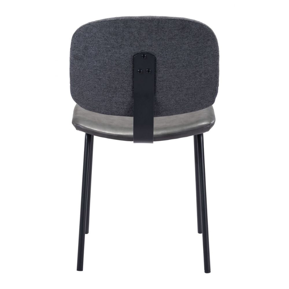 CHAIR ZUO WORCESTER 101718 | Dining Chair | Black Gray | 100% Polyester | Fabric Faux Leather | Inside | Use Interior Department Room Department Accommodation Studio Decoration Interiors Home Habitacion Dinner Room