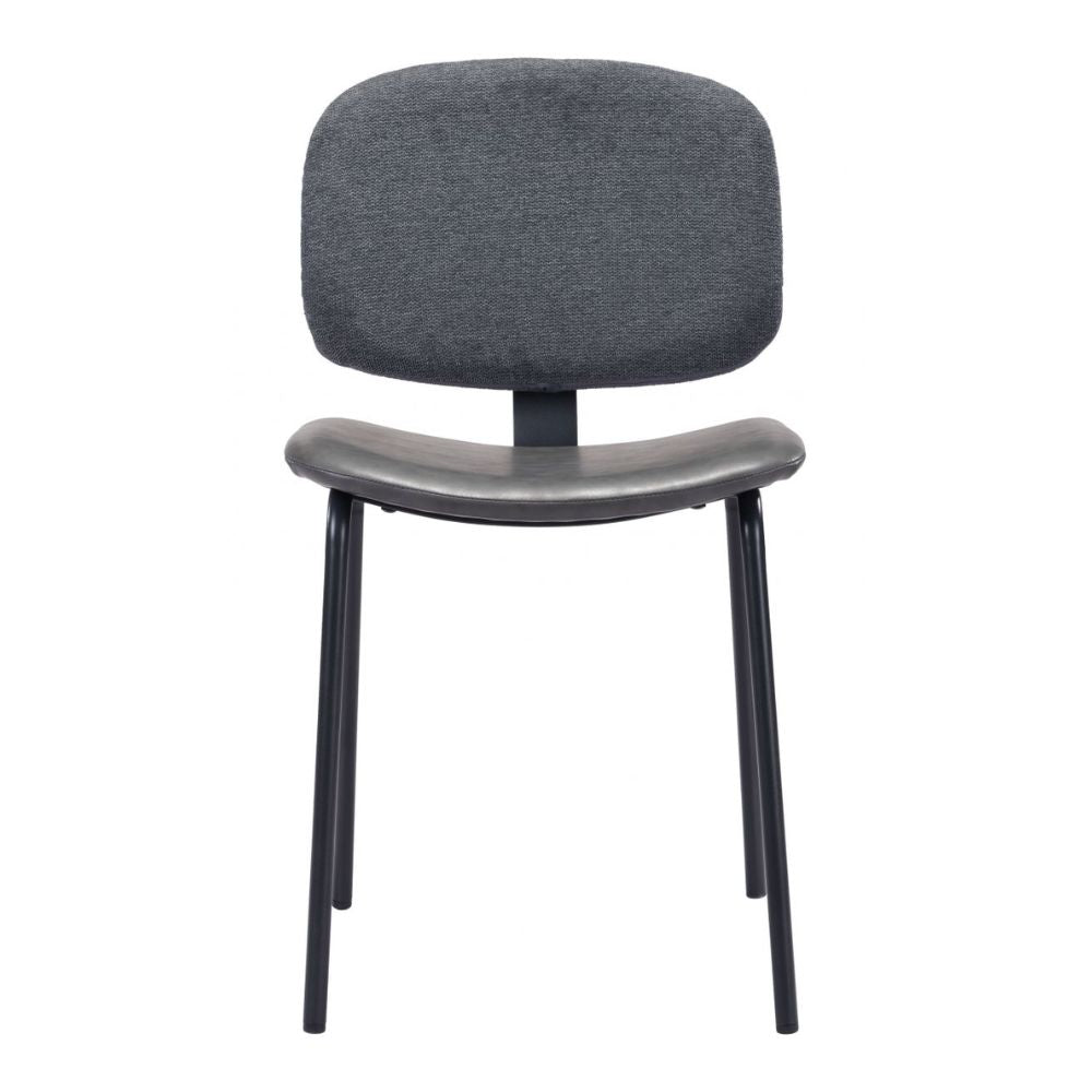 CHAIR ZUO WORCESTER 101718 | Dining Chair | Black Gray | 100% Polyester | Fabric Faux Leather | Inside | Use Interior Department Room Department Accommodation Studio Decoration Interiors Home Habitacion Dinner Room