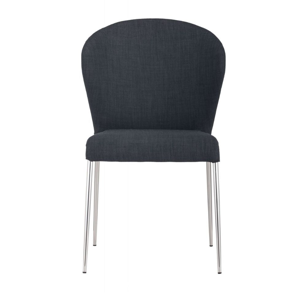 CHAIR ZUO OULU | Modern Dining Chair | Chromed Steel | Gray | Fabric 100% Polyester | Inside | House Living Room Restaurant Cafetería Food Court Hotel Banquete Rest Decoration Casual Dining Room Kitchen Modern