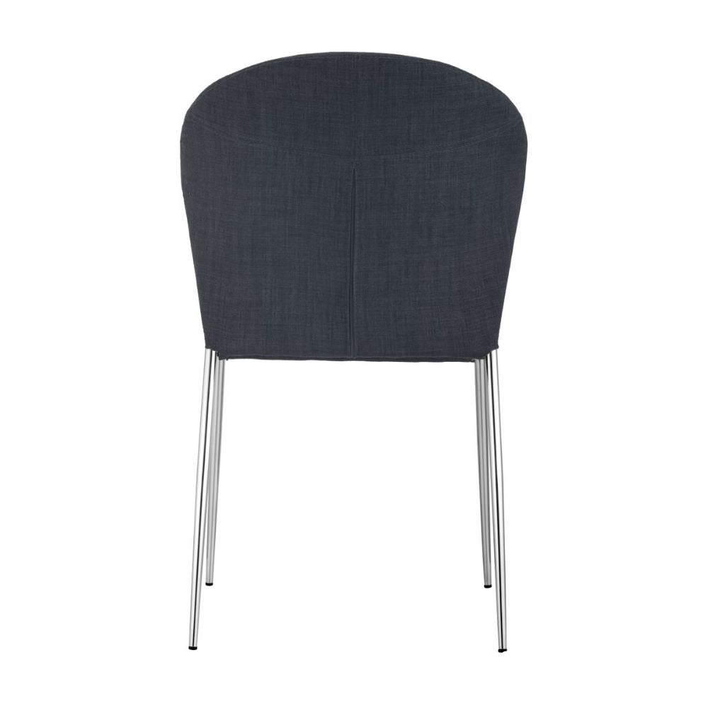 CHAIR ZUO OULU | Modern Dining Chair | Chromed Steel | Gray | Fabric 100% Polyester | Inside | House Living Room Restaurant Cafetería Food Court Hotel Banquete Rest Decoration Casual Dining Room Kitchen Modern