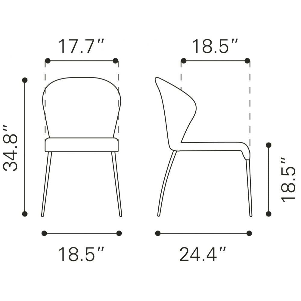 CHAIR ZUO OULU | Modern Dining Chair | Chromed Steel | Gray | Fabric 100% Polyester | Inside | House Living Room Restaurant Cafetería Food Court Hotel Banquete Rest Decoration Casual Dining Room Kitchen Modern