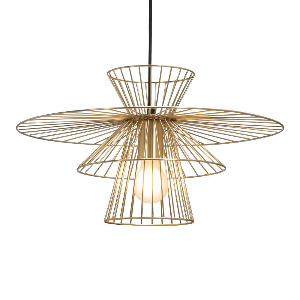 LAMP ZUO AZZI | Ceiling Lamp for Dinner Room | Gold | Electroplated Steel | Powder Coated Steel | Inside | Room Waiting Room Bedroom Decorative Home Interior Decoration Lamp Ilumination Modern Light Kitchen