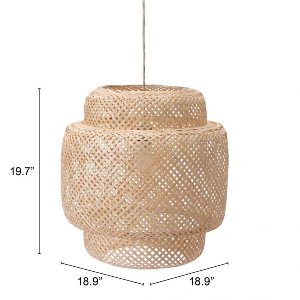 LAMP ZUO FINCH | Ceiling Lamp for Dinning Room | Brown | Natural | Bamboo | Steel | Inside | Room Waiting Room Bedroom Decorative Home Interior Decoration Lamp Ilumination Modern Light Kitchen