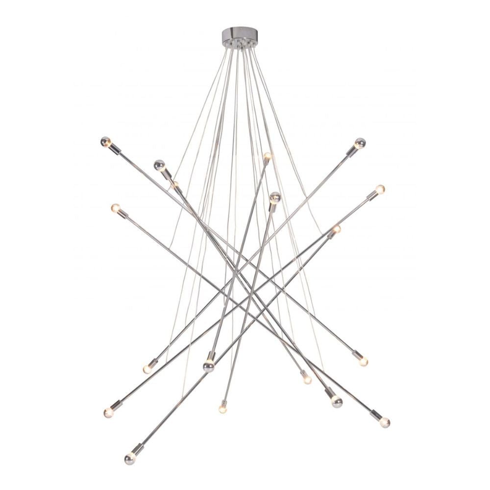 LAMP ZUO BELIEF | Ceiling Lamp for Living Room | Chrome | Chromed Steel | Inside Bedroom Waiting Room Decorative Room Home Interior Decorative Lamp Lighting Floor Lamp Modern Lamp Light Kitchen Living Room Bedroom
