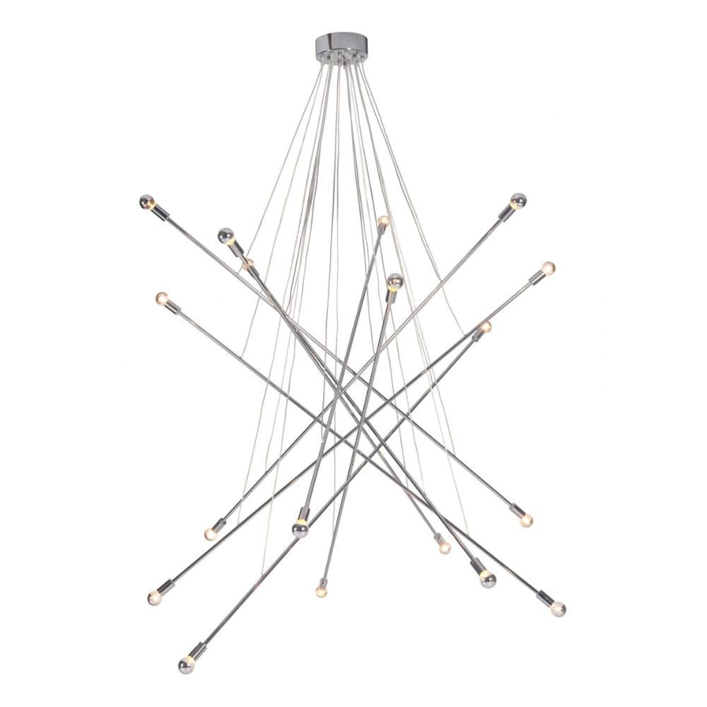 LAMP ZUO BELIEF | Ceiling Lamp for Living Room | Chrome | Chromed Steel | Inside Bedroom Waiting Room Decorative Room Home Interior Decorative Lamp Lighting Floor Lamp Modern Lamp Light Kitchen Living Room Bedroom