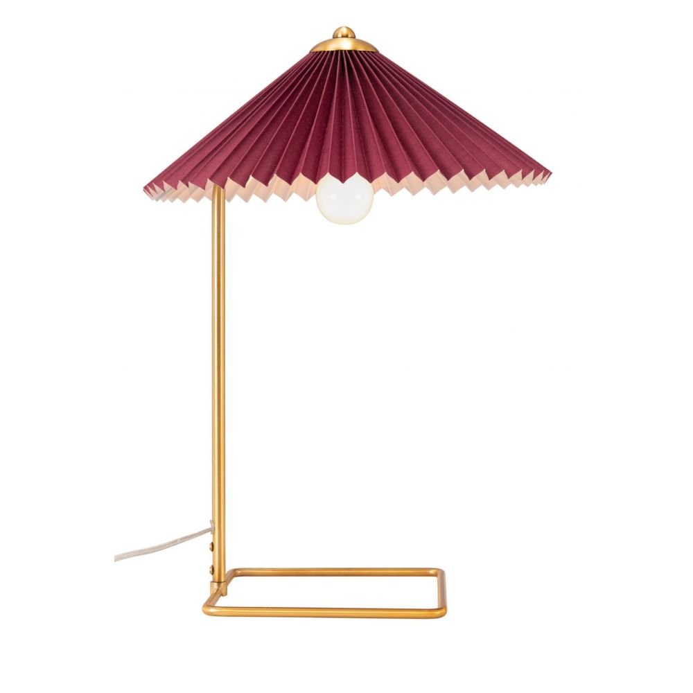 LAMP ZUO CHARO | Table Lamp for Studio | Red | Gold | Electroplated Steel | Inside | Room Waiting Room Bedroom Decorative Home Interior Decoration Lamp Ilumination Modern Light Kitchen
