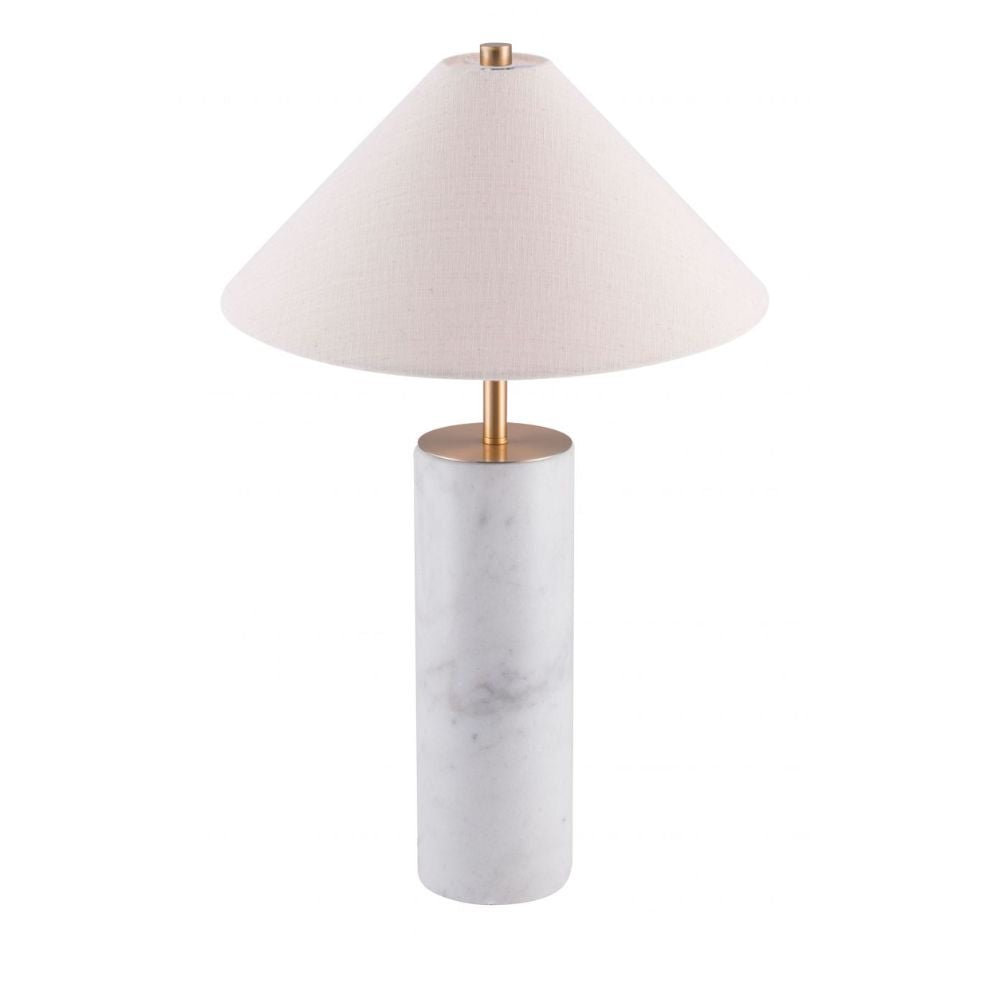 LAMP ZUO CIARA | Decorative Table Lamp for Home | White Steel Structure Base | Beige | Polyester Marble | Inside Bedroom Waiting Room Decorative Room Home Interior Decorative Lamp Lighting Floor Lamp Modern Lamp Light Kitchen Living Room Bedroom