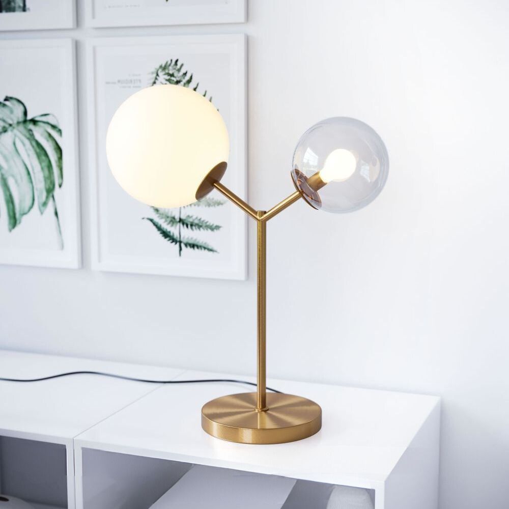 LAMP ZUO CONSTANCE | Table Lamp for Bedroom | Various Colors | Steel Frosted Transparent Glass | Inside Bedroom Waiting Room Decorative Room Home Interior Decorative Lamp Lighting Floor Lamp Modern Lamp Light Kitchen Living Room Bedroom Set