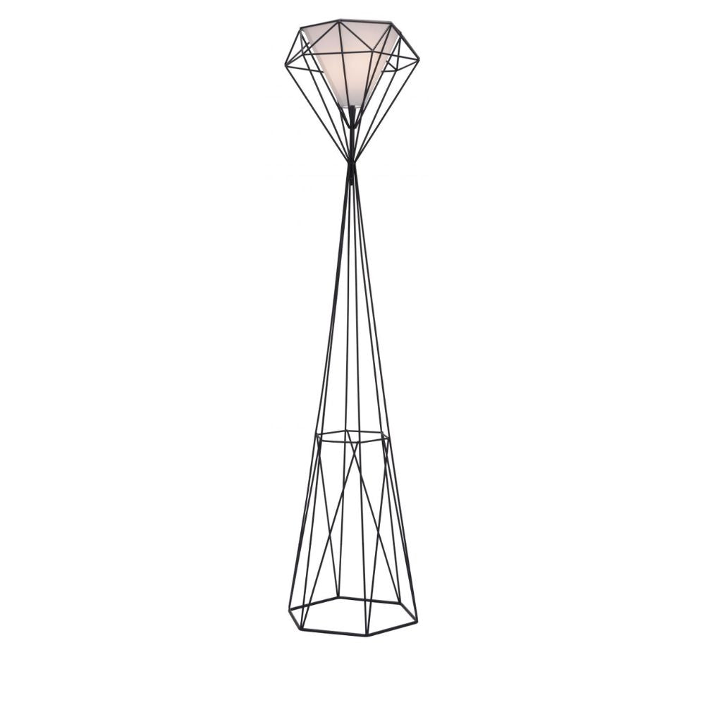 LAMP ZUO DELANCEY | Floor Lamp for Room | Black | Painted Steel Polyester | Inside Bedroom Waiting Room Decorative Room Home Interior Decorative Lamp Lighting Floor Lamp Modern Lamp Light Kitchen Living Room Bedroom