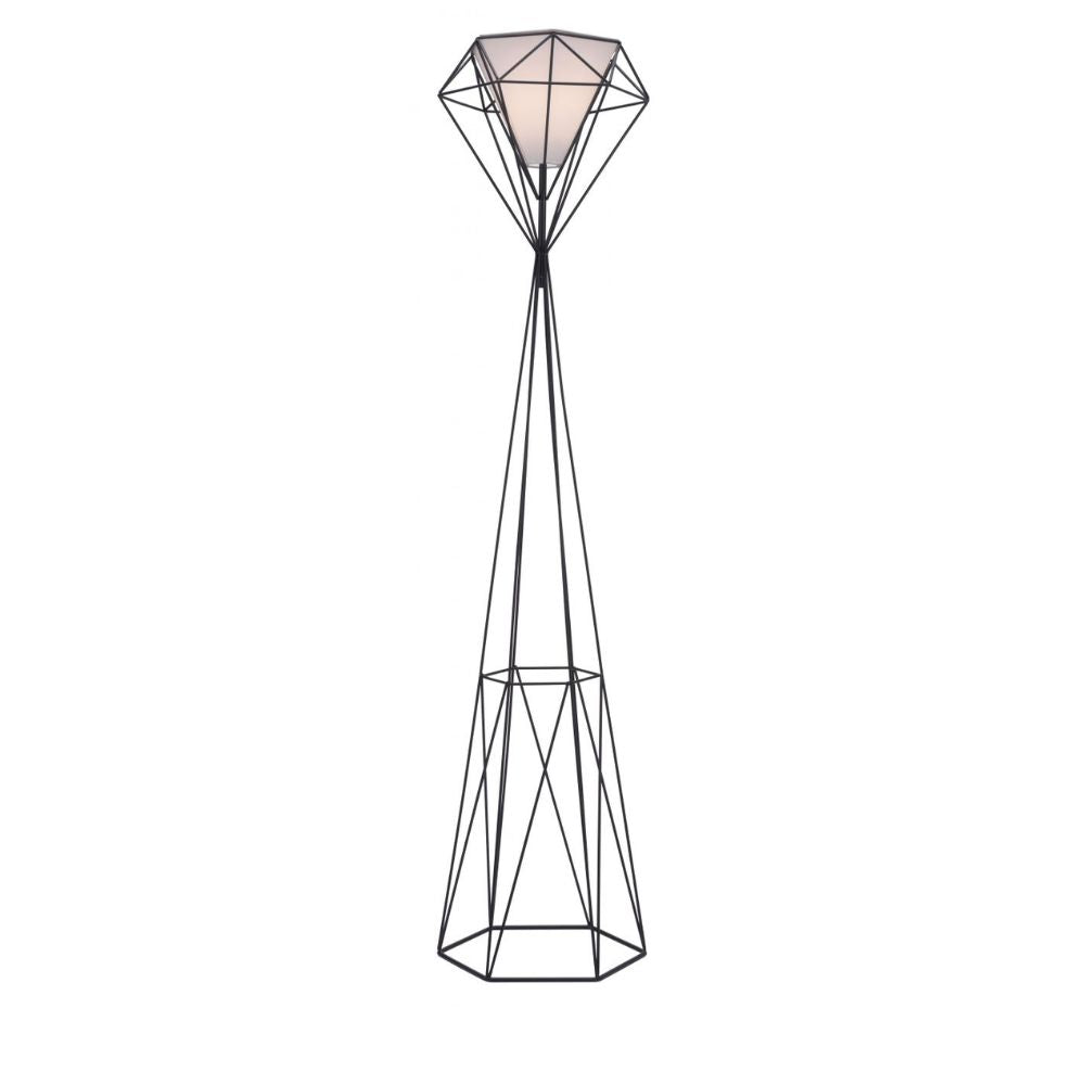 LAMP ZUO DELANCEY | Floor Lamp for Room | Black | Painted Steel Polyester | Inside Bedroom Waiting Room Decorative Room Home Interior Decorative Lamp Lighting Floor Lamp Modern Lamp Light Kitchen Living Room Bedroom