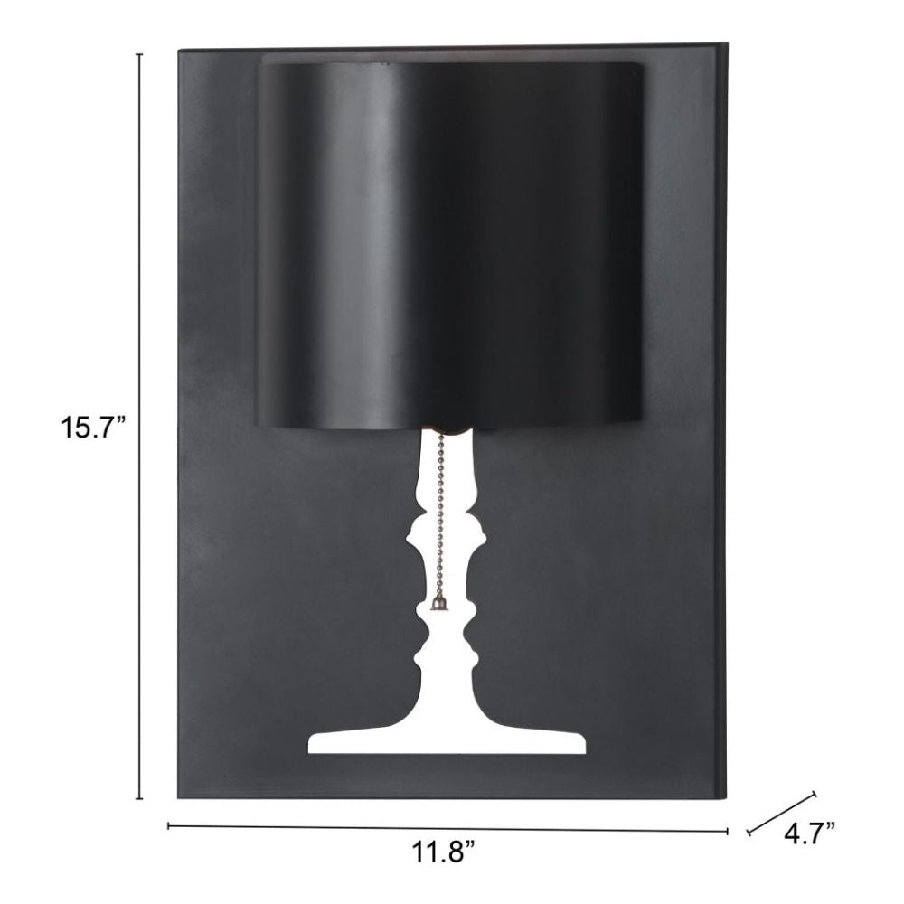 LAMP ZUO DREAM | Wall Sconce for Bedroom Home | Black | Painted Steel | Inside Bedroom Waiting Room Decorative Room Home Interior Decorative Lamp Lighting Floor Lamp Modern Lamp Light Kitchen Living Room Bedroom