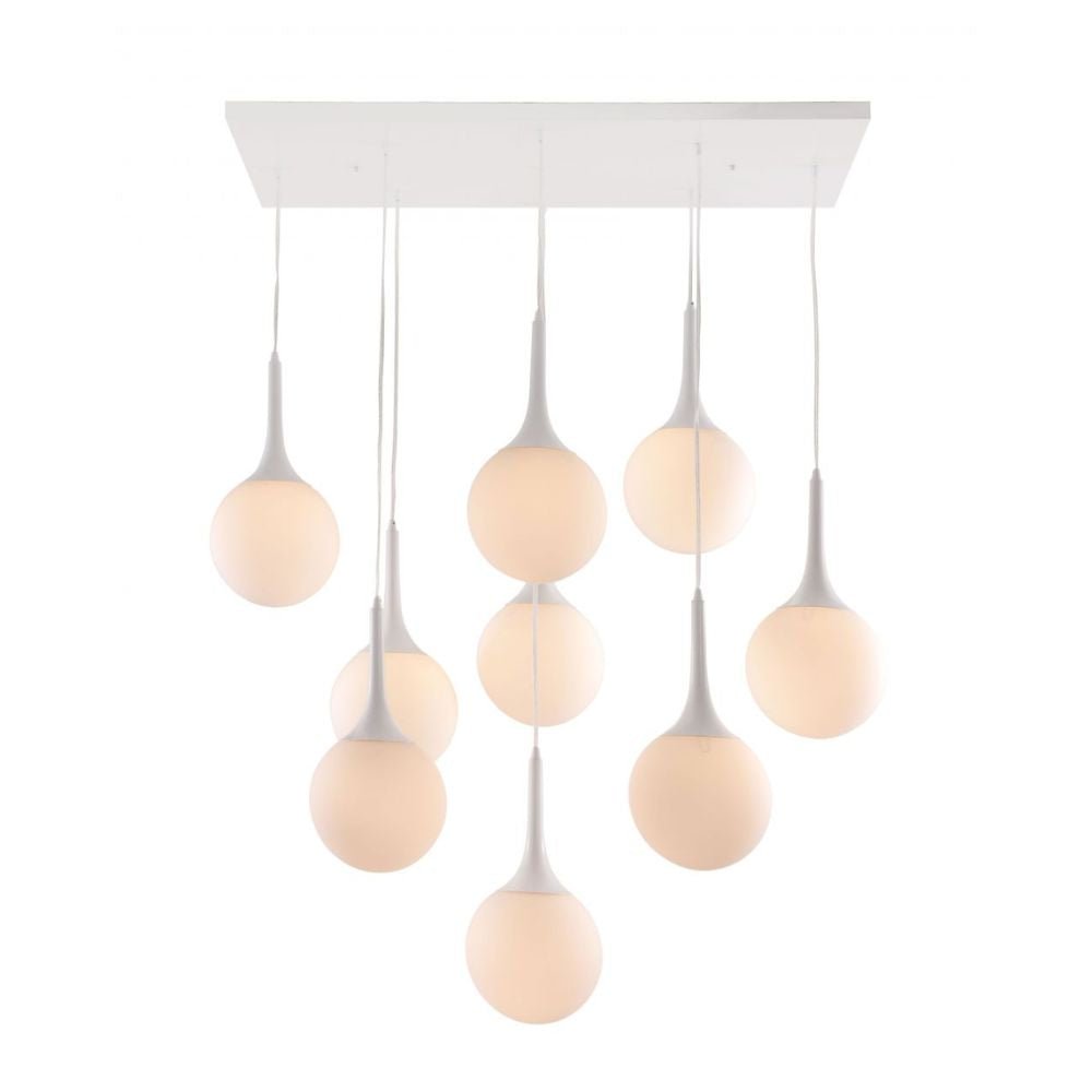 LAMP ZUO EPSILON | Winter Castle Look Ceiling Lamp | White | Frosted Glass Painted Steel | Inside Bedroom Waiting Room Decorative Room Home Interior Decorative Lamp Lighting Floor Lamp Modern Lamp Light Kitchen Living Room Bedroom