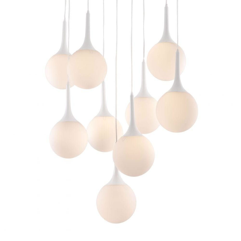 LAMP ZUO EPSILON | Winter Castle Look Ceiling Lamp | White | Frosted Glass Painted Steel | Inside Bedroom Waiting Room Decorative Room Home Interior Decorative Lamp Lighting Floor Lamp Modern Lamp Light Kitchen Living Room Bedroom
