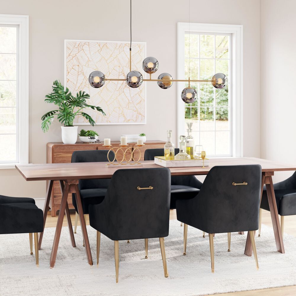 LAMP ZUO GISELA | Ceiling Light for Dining Room | Black Brass | Steel Tinted Glass | Inside Bedroom Waiting Room Decorative Room Home Interior Decorative Lamp Lighting Floor Lamp Modern Lamp Light Kitchen Living Room Bedroom Set
